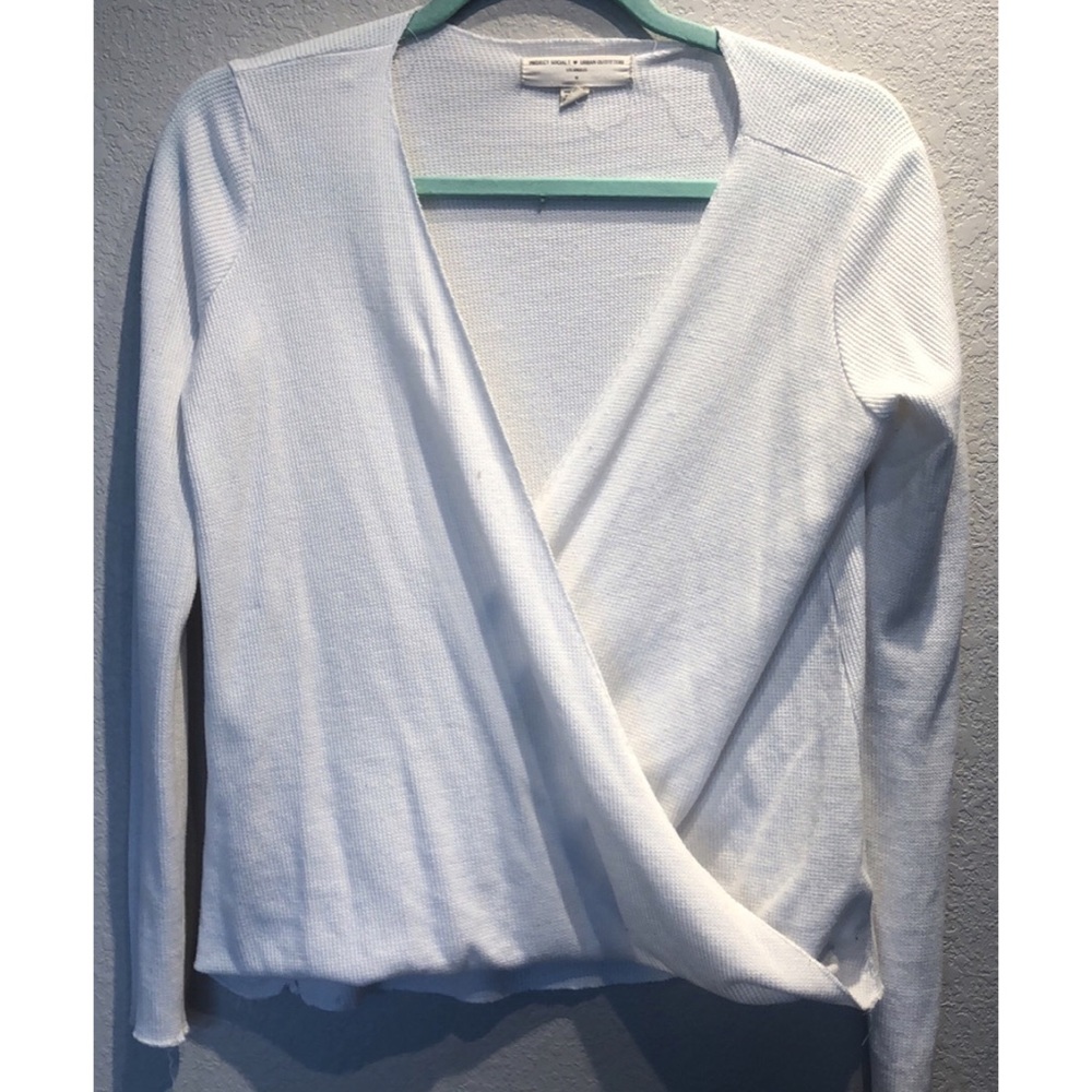 Cross front white shirt